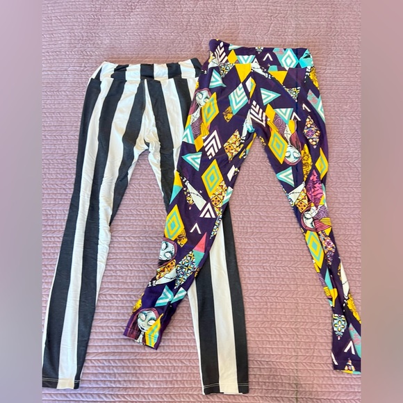 2-pack womens Lularoe One size leggings. Halloween themed. VGUC - Picture 3 of 5
